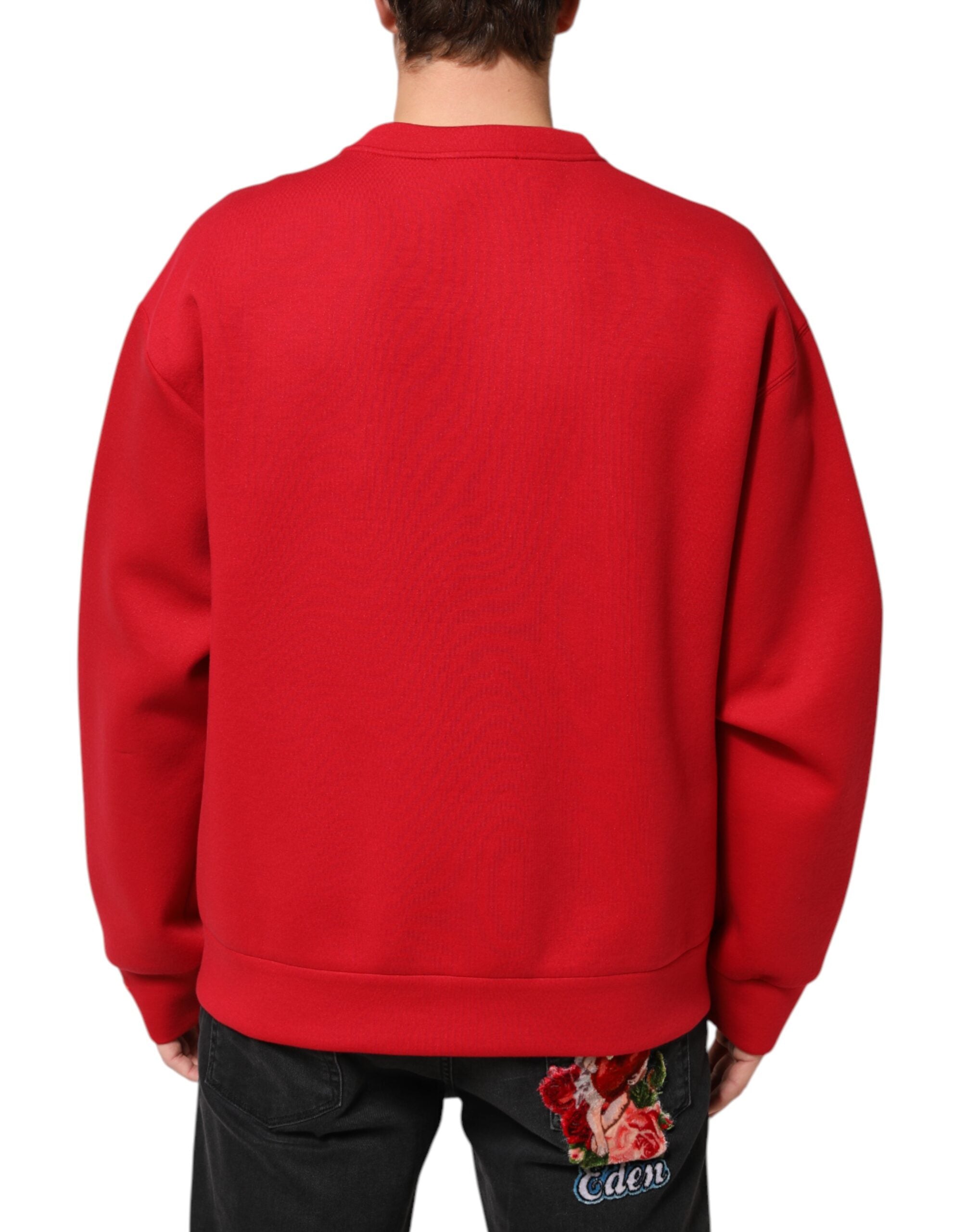 Red DG Logo Crew Neck Men Sweatshirt Sweater