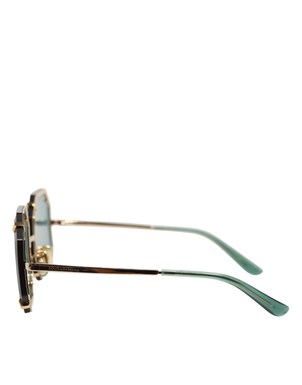 DG2216 Gold Square Frame Green Lens Shades Sunglasses