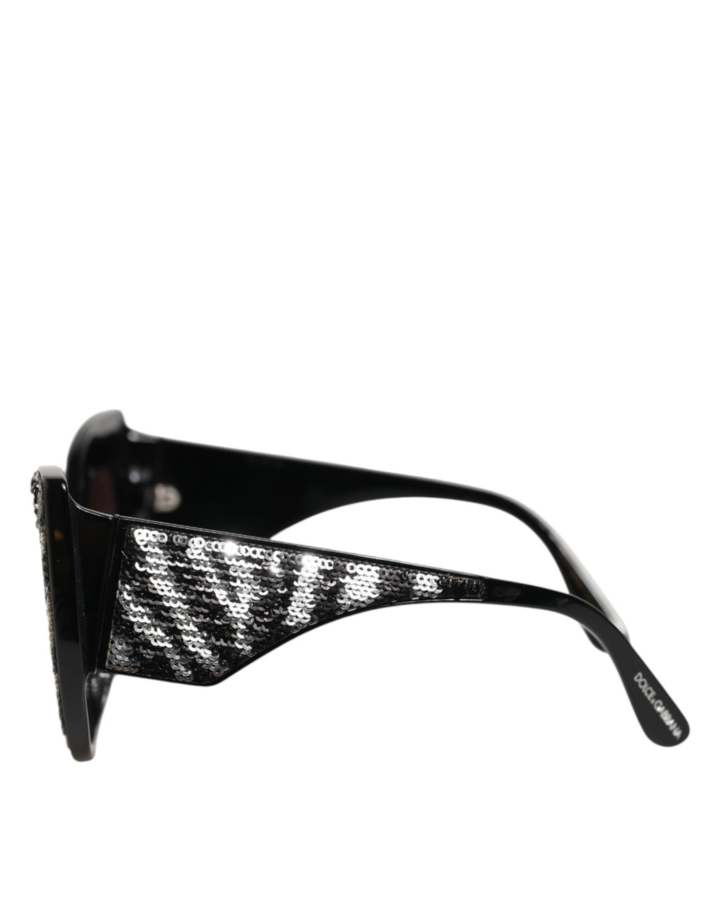 Black Silver Sequin Butterfly Polarized Sunglasses