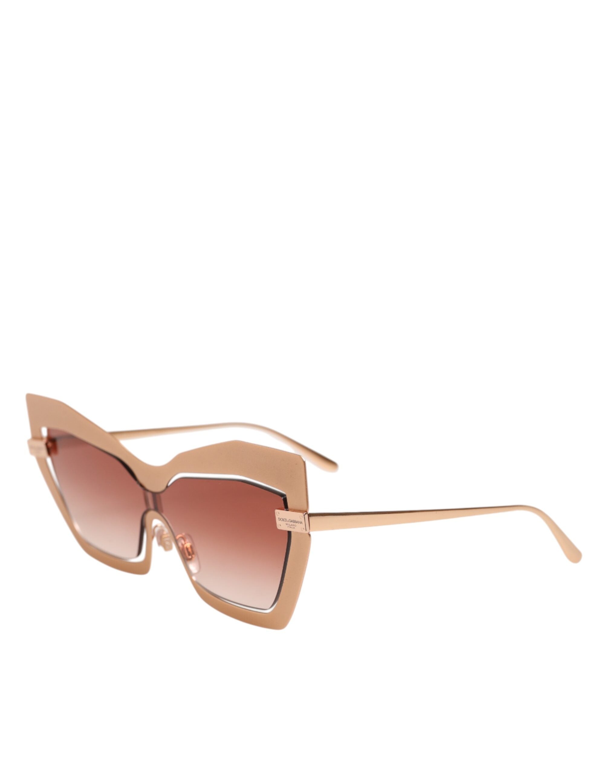 DG2224 Sand Rose Gold Cat Eye Irregular Frame Sunglasses