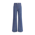 Ami Paris Blue Cotton Flared Jeans