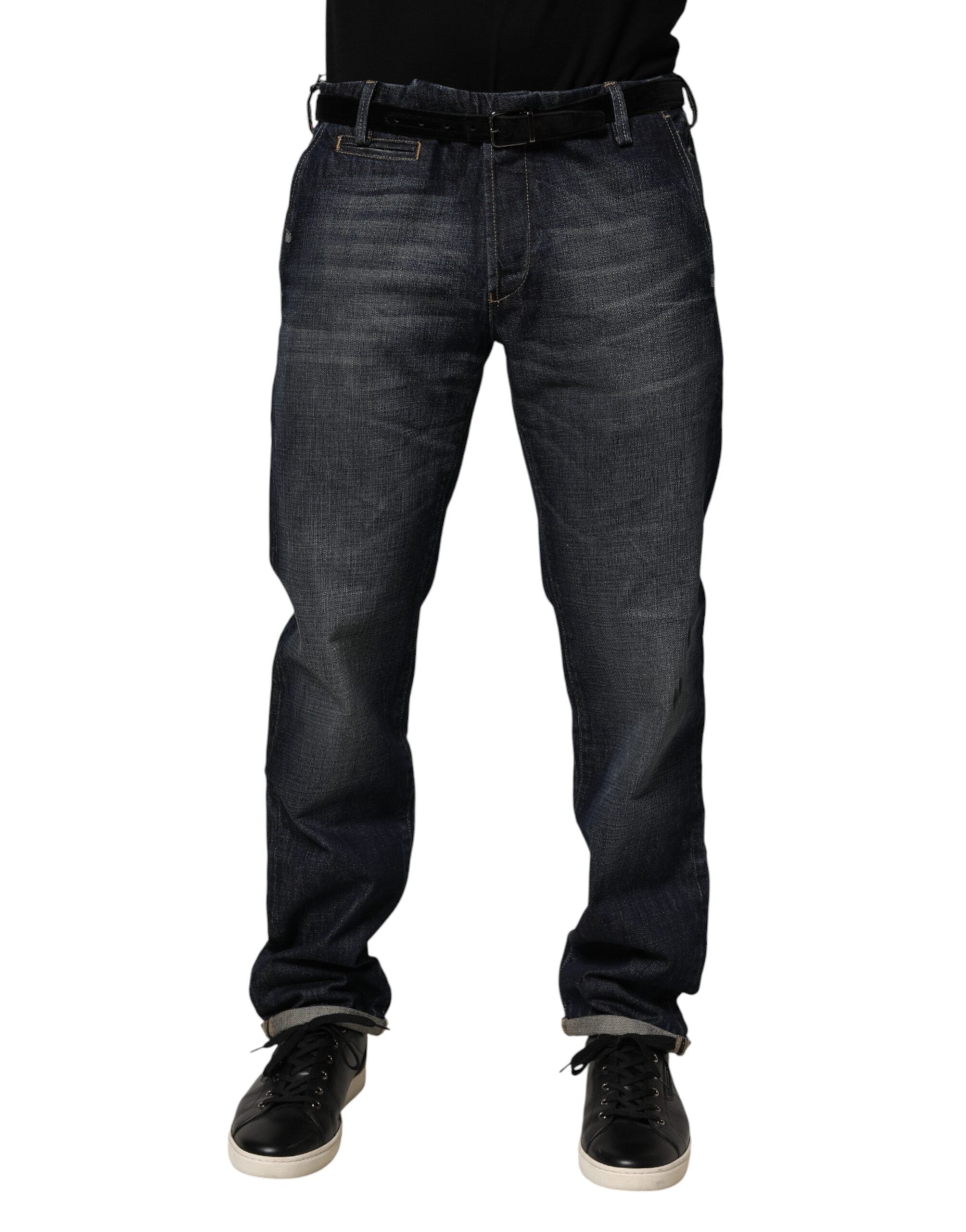 Dark Blue Washed Skinny Men Denim Trouser Jeans