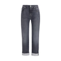 7FOR Black Cotton Relaxed Fit Jeans