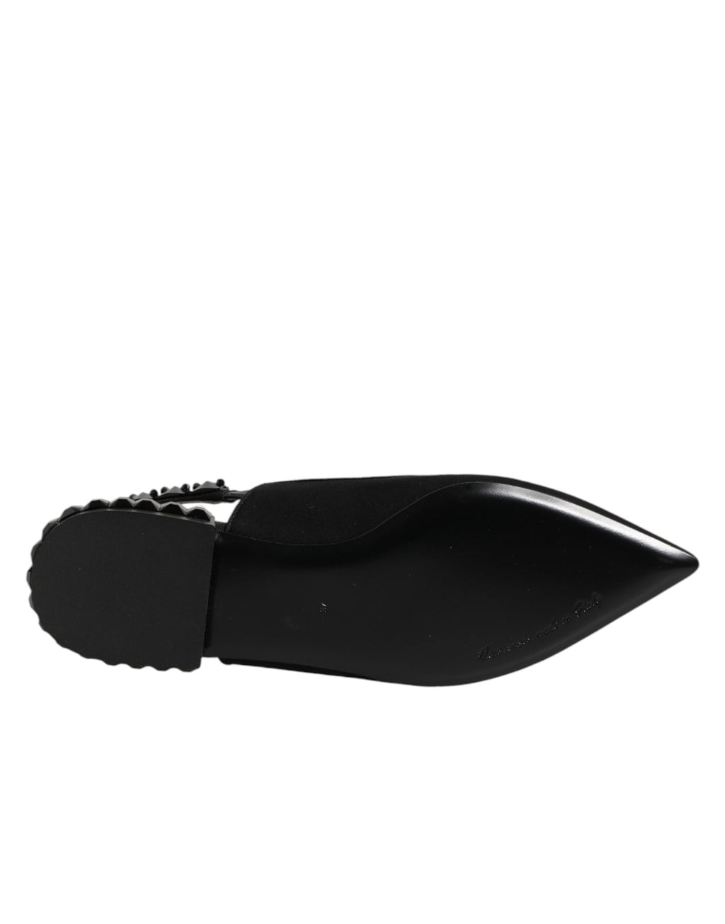 Black Crystal Charmeuse Slingback Shoes