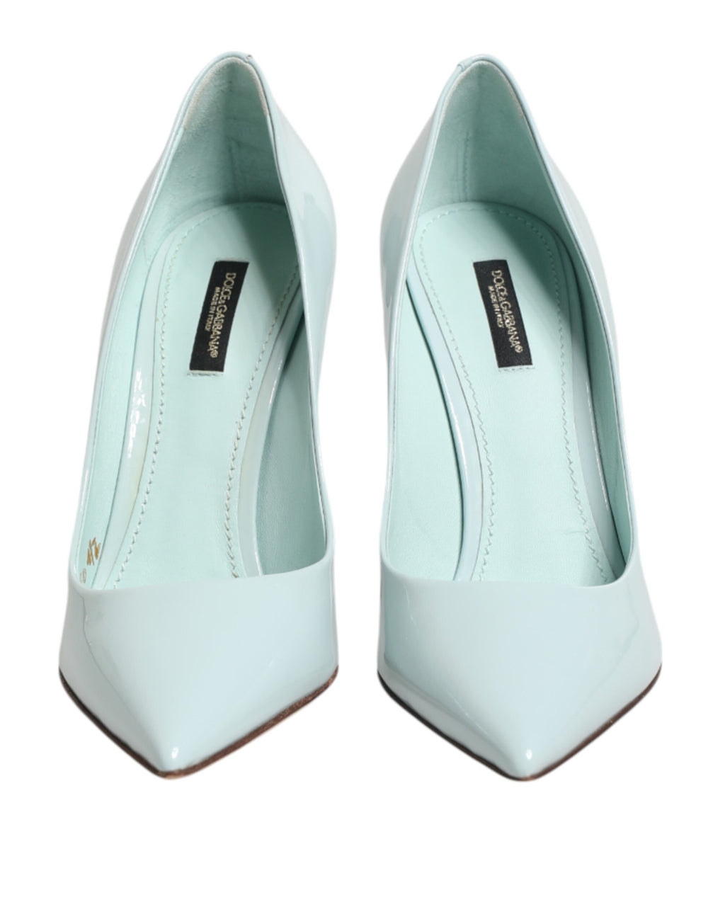 Mint Green Leather Stiletto Heels Pumps Shoes