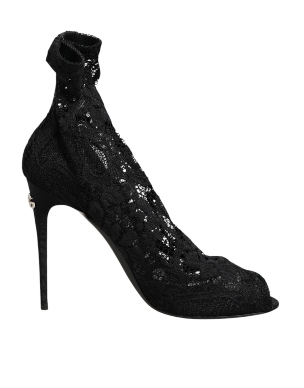 Black Stretch Taormina Lace Boots Shoes