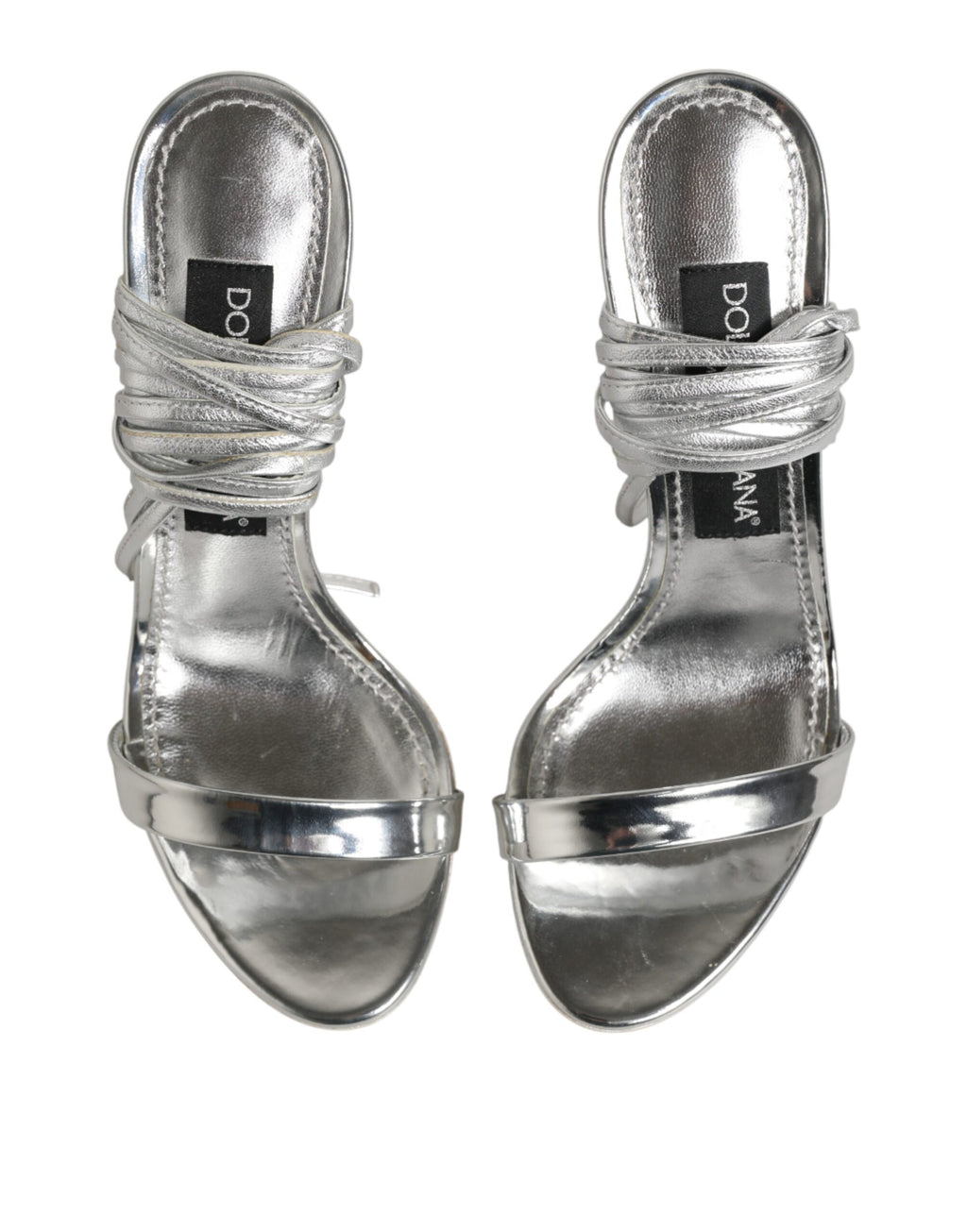 Silver Strappy High Heels Sandals Shoes