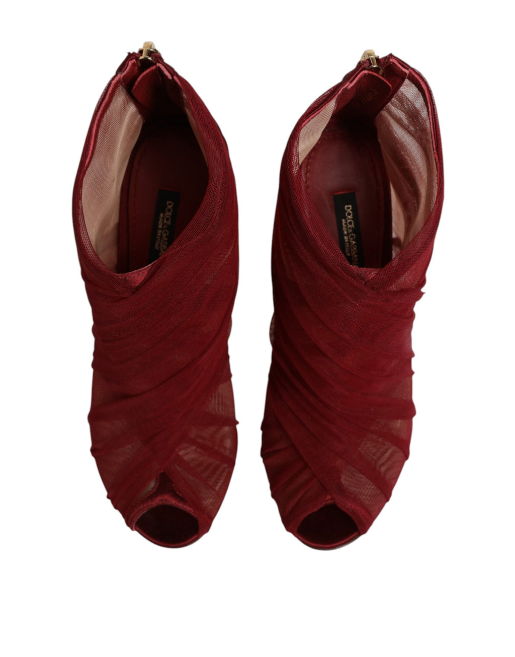 Red Tulle Ankle Boots Stiletto Heels Shoes