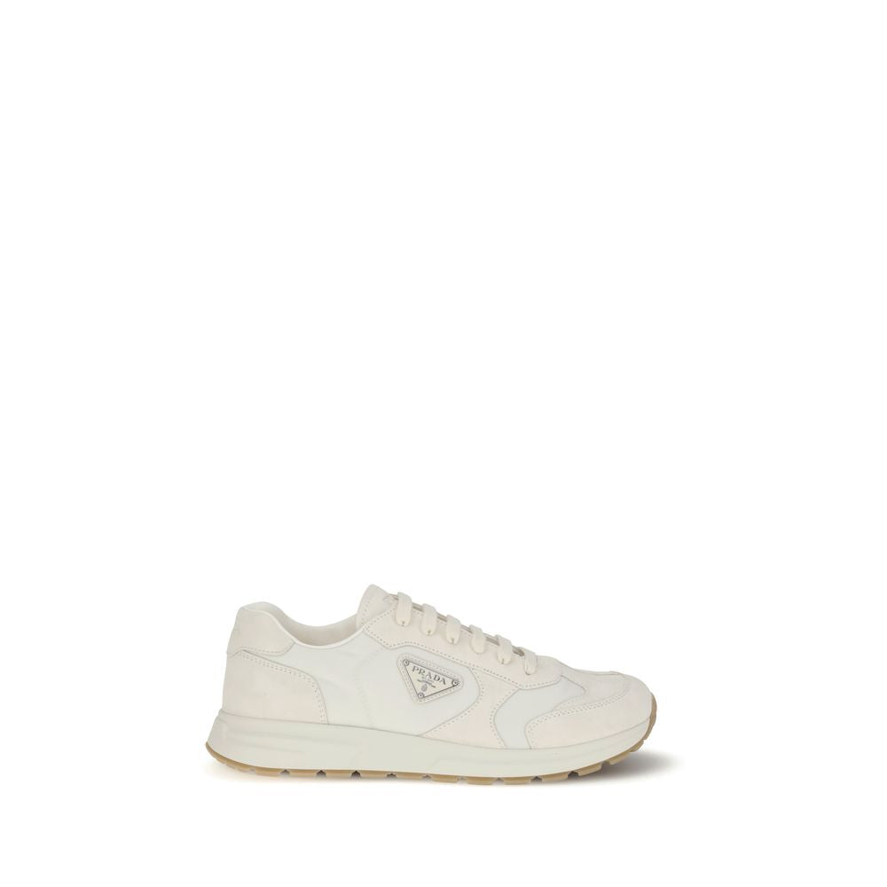 Prada Cream Recycled Polyamide Athletic Sneakers
