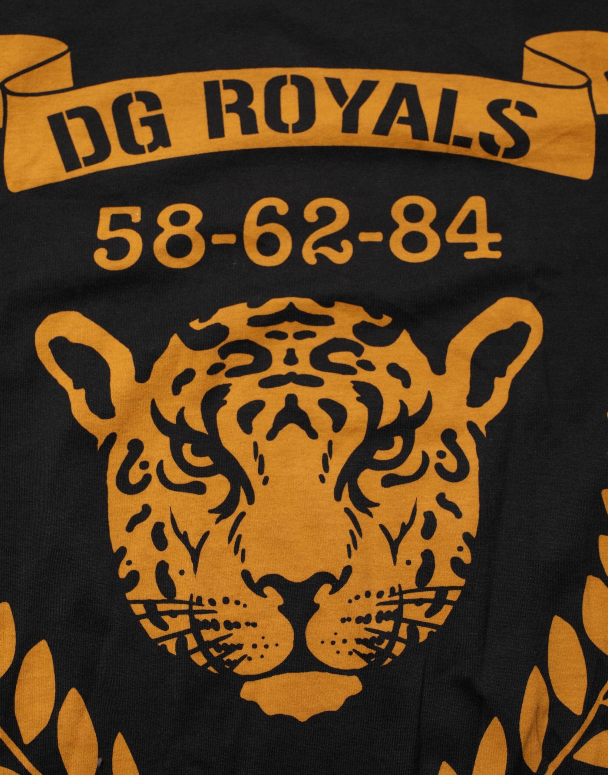 Black DG Royals Cotton Crew Neck Men T-shirt