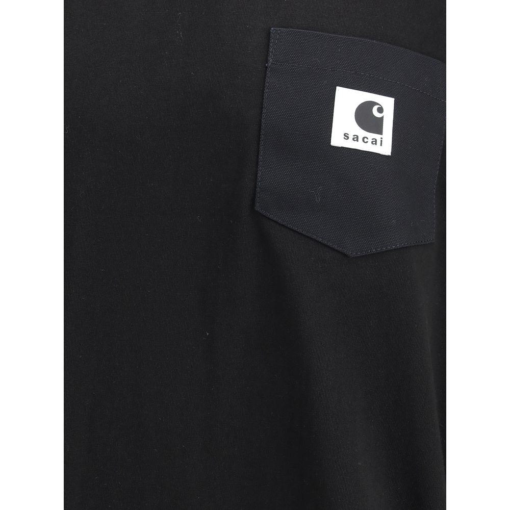 Sacai Black Cotton T-Shirt