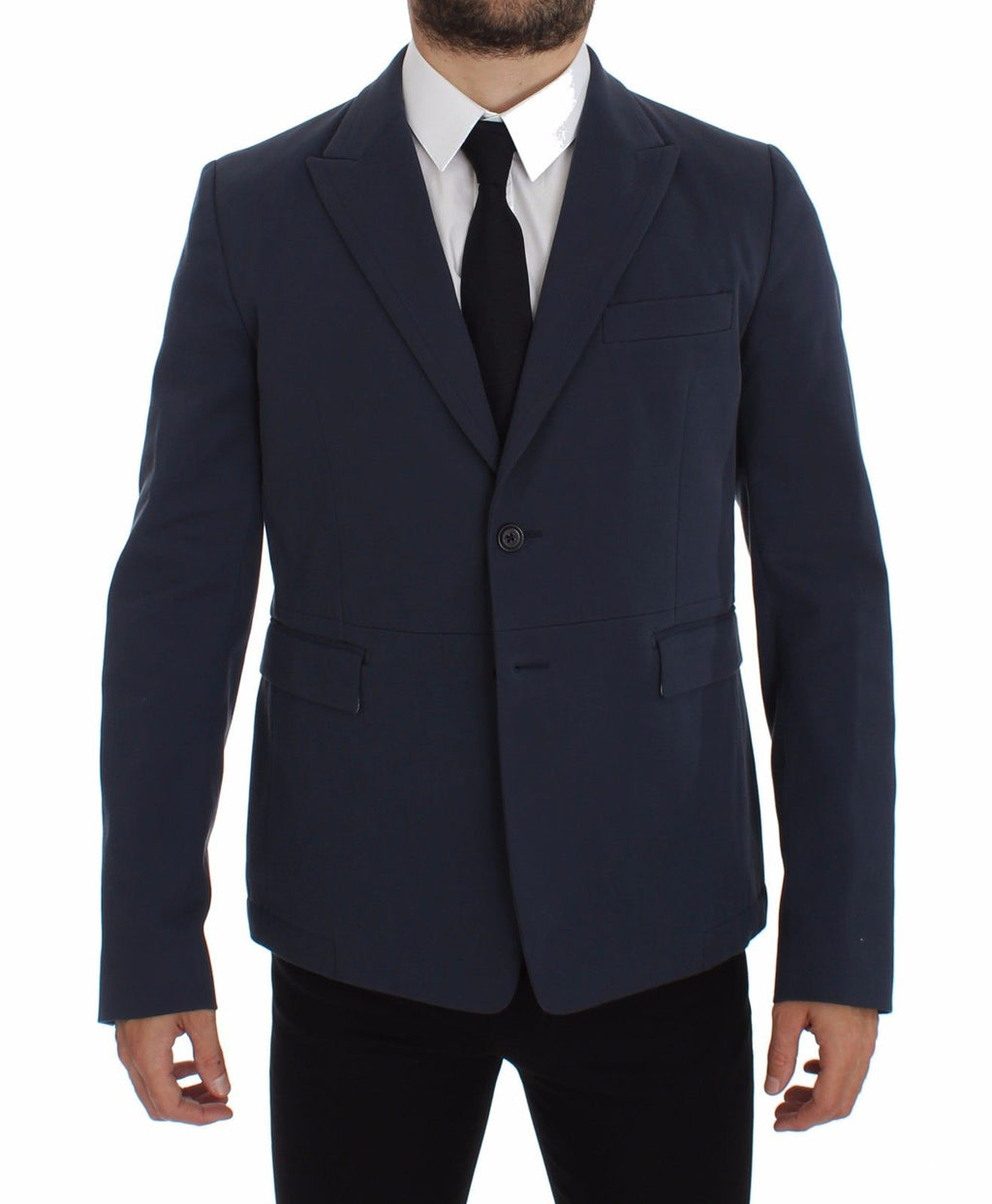 Dolce & Gabbana Blue Cotton Stretch Casual Blazer